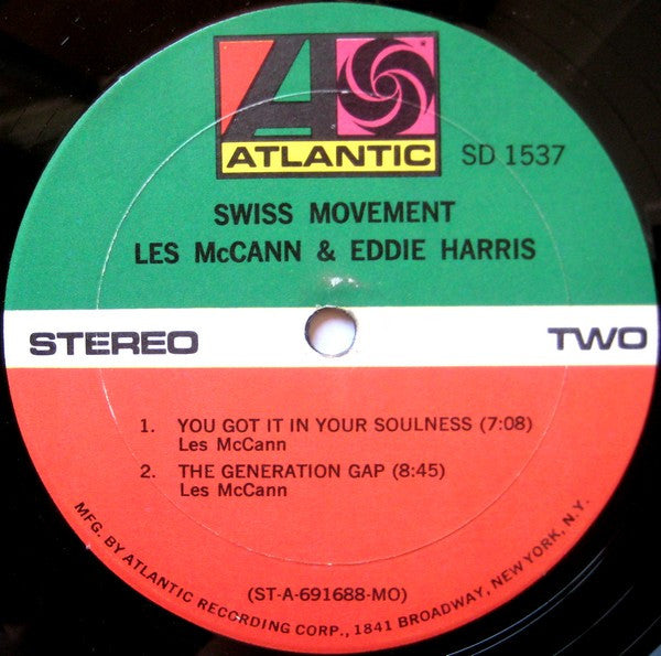 Les McCann - Swiss Movement (Vinyl, LP, Album, Stereo) Good Plus (G+) / Very Good (VG)