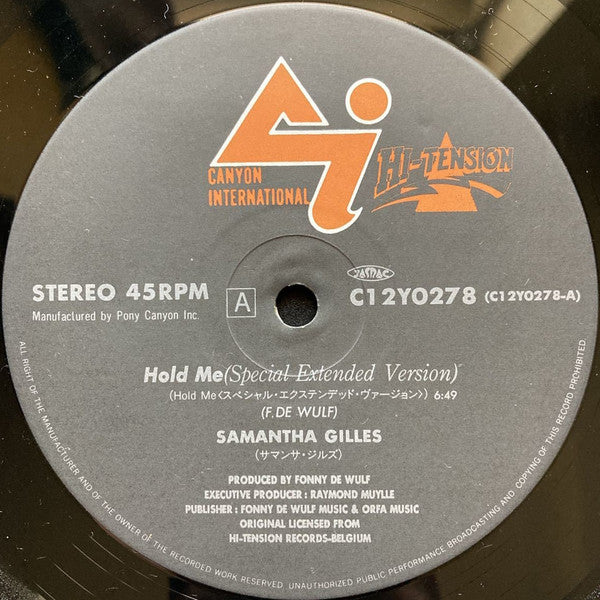 Samantha Gilles - Hold Me (Vinyl, 12", 45 RPM, Single) Very Good Plus (VG+) / Very Good Plus (VG+)