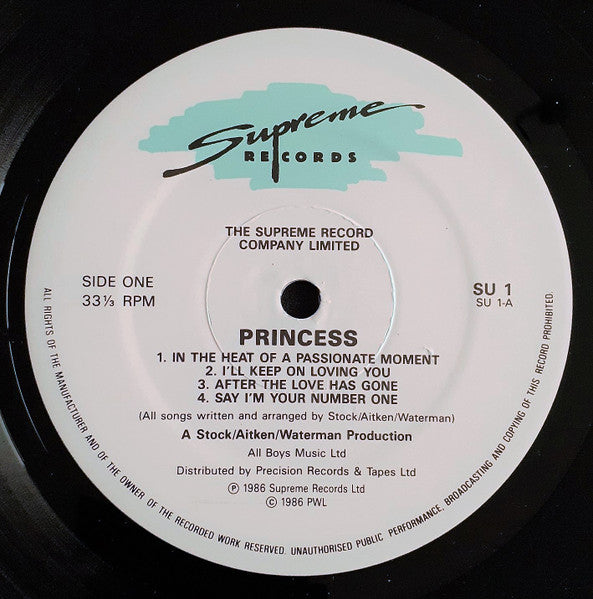 Princess - Princess (Vinyl, LP, Album) Very Good (VG) / Good Plus (G+)