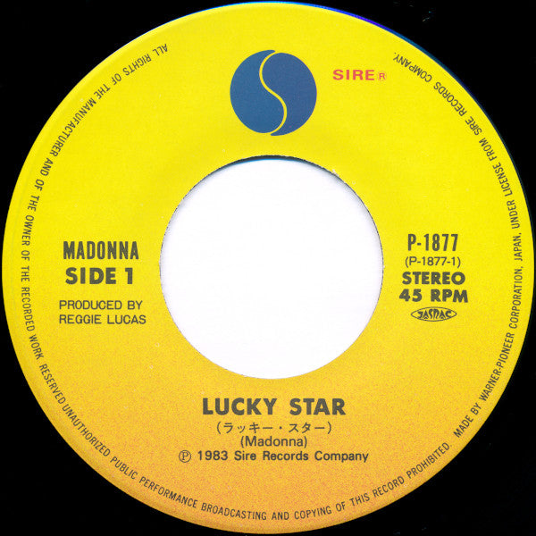 Madonna - Lucky Star = ラッキー・スター (Vinyl, 7", 45 RPM, Single, Stereo) Very Good (VG) / Very Good Plus (VG+)
