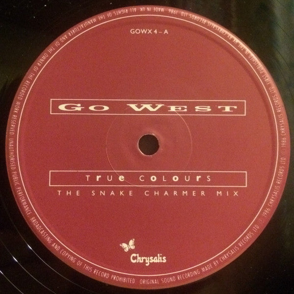 Go West - True Colours (The Snake Charmer Mix) (Vinyl, 12") Very Good (VG) / Very Good Plus (VG+)