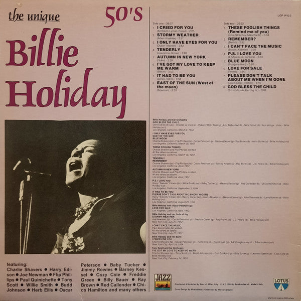 Billie Holiday - The Unique Billie Holiday 50's (Vinyl, LP, Compilation) Very Good Plus (VG+) / Very Good Plus (VG+)