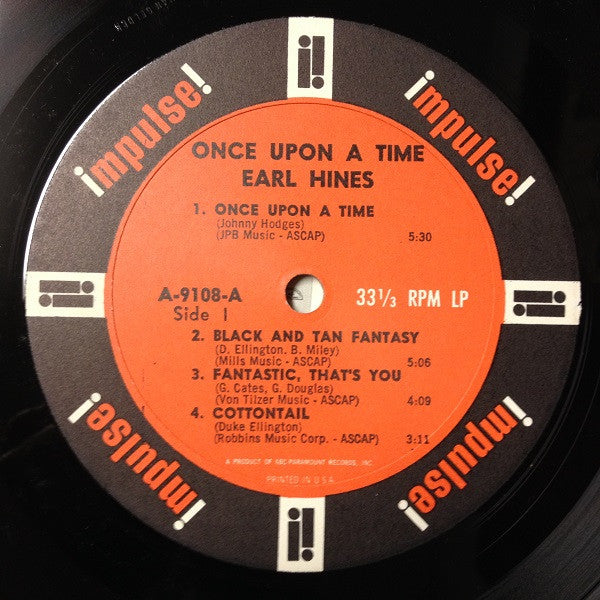 Earl Hines - Once Upon A Time (Vinyl, LP, Album, Mono) Very Good Plus (VG+) / Very Good (VG)
