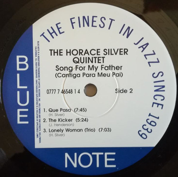The Horace Silver Quintet - Song For My Father (Vinyl, LP, Album, Reissue) Very Good Plus (VG+) / Very Good Plus (VG+)