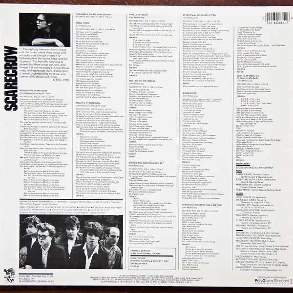 John Cougar Mellencamp - Scarecrow (Vinyl, LP, Album, Stereo) Very Good (VG) / Very Good Plus (VG+)