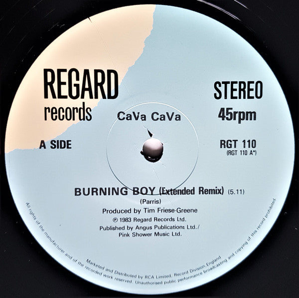CaVa CaVa - Burning Boy (Vinyl, 12", 45 RPM, Stereo) Near Mint (NM or M-) / Very Good Plus (VG+)