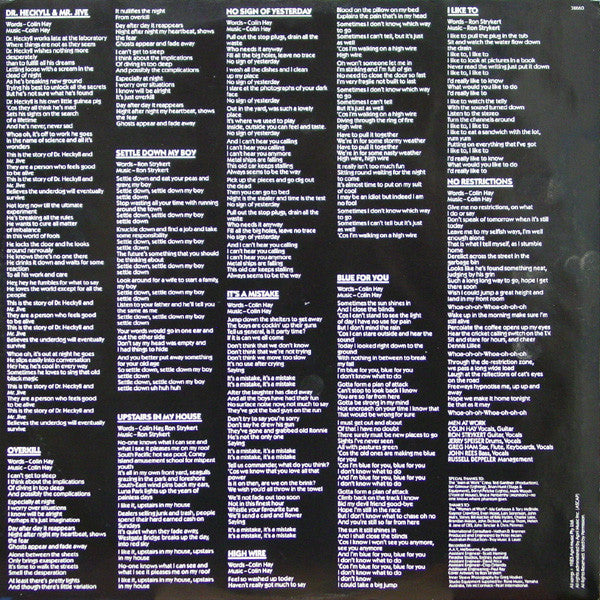 Men At Work - Cargo (Vinyl, LP, Album, Stereo) Good Plus (G+) / Good Plus (G+)