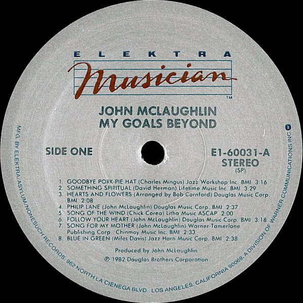 John McLaughlin - My Goals Beyond (Vinyl, LP, Album, Reissue) Very Good (VG) / Very Good (VG)