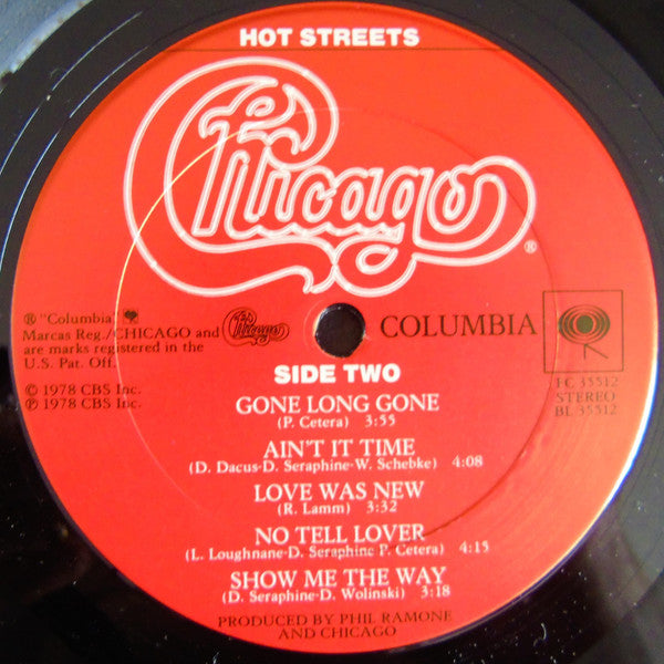 Chicago (2) - Hot Streets (Vinyl, LP, Album, Stereo) Very Good (VG) / Very Good (VG)