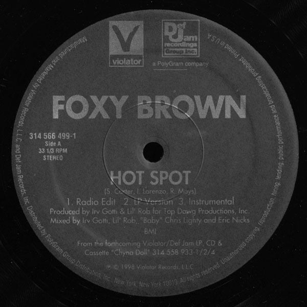 Foxy Brown - Hot Spot (Vinyl, 12", Single) Very Good (VG) / Very Good Plus (VG+)