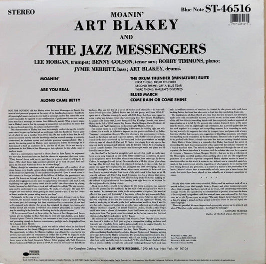 Art Blakey & The Jazz Messengers - Moanin' (Vinyl, LP, Album, Reissue, Stereo) Very Good Plus (VG+) / Very Good Plus (VG+)