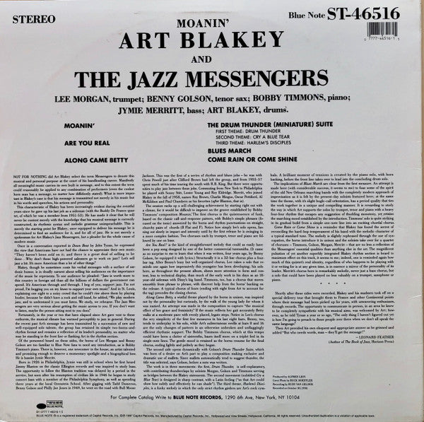Art Blakey & The Jazz Messengers - Moanin' (Vinyl, LP, Album, Reissue, Stereo) Near Mint (NM or M-) / Near Mint (NM or M-)