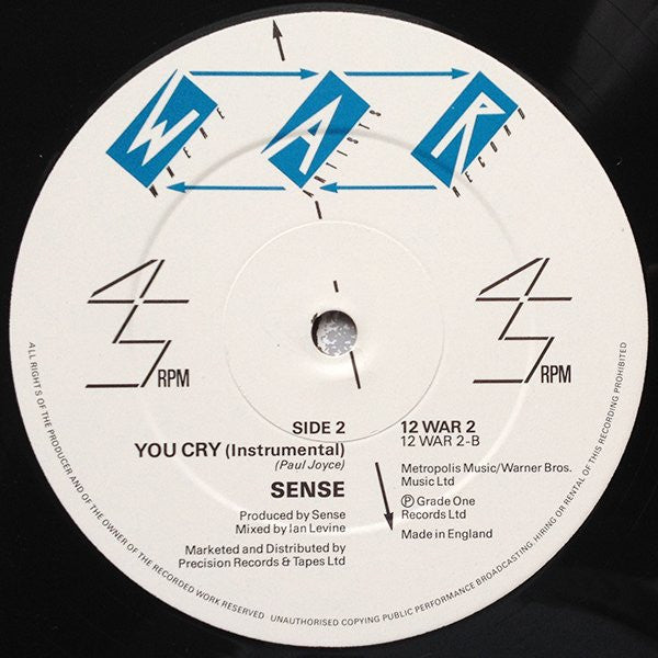 Sense (4) - You Cry (Vinyl, 12", 45 RPM) Good Plus (G+) / Very Good (VG)