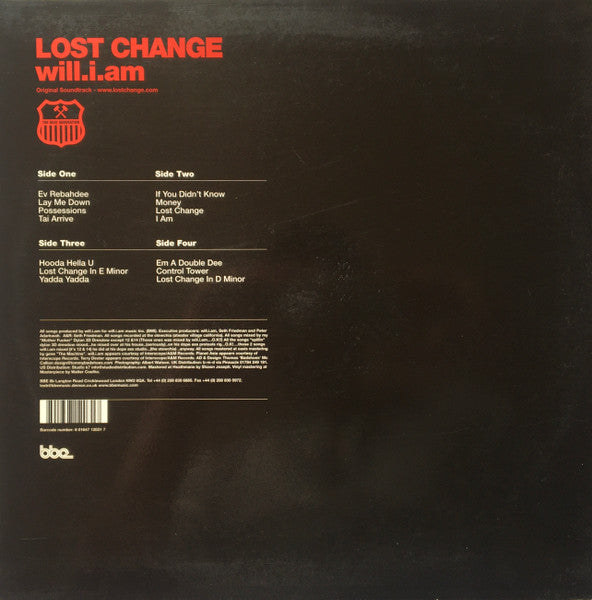 Will I Am - Lost Change (Original Soundtrack) (2xVinyl, LP, Album) Good Plus (G+) / Good Plus (G+)
