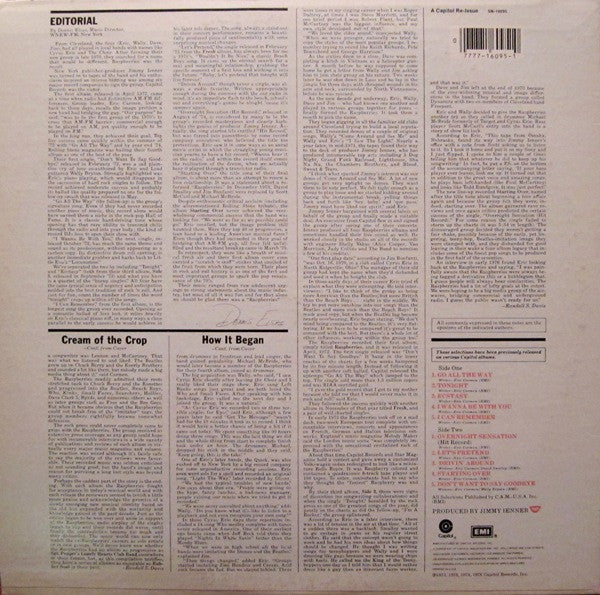 Raspberries - Raspberries' Best - Featuring Eric Carmen (Vinyl, LP, Compilation, Reissue) Very Good (VG) / Very Good (VG)
