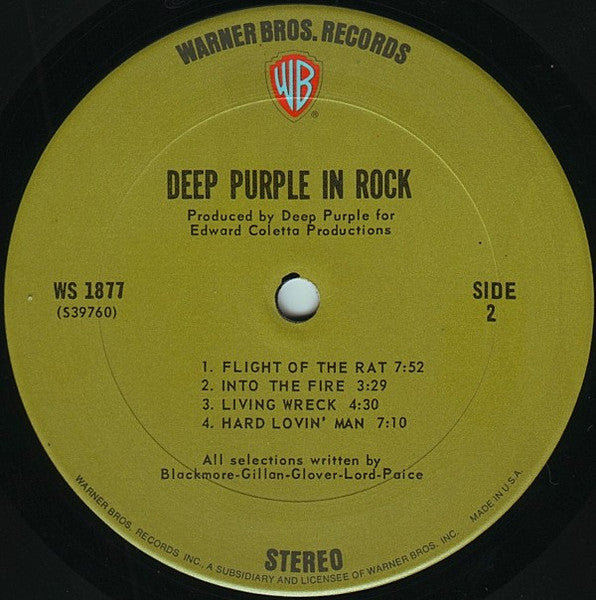 Deep Purple - In Rock (Vinyl, LP, Album) Very Good (VG) / Good Plus (G+)