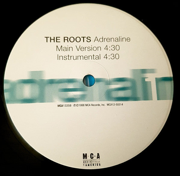 The Roots - Adrenaline / Don't See Us (Vinyl, 12", 33 ⅓ RPM, Single) Very Good Plus (VG+) / Very Good (VG)