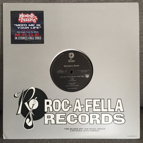 Memphis Bleek - Need Me In Your Life (Vinyl, 12", Single, Promo) Very Good Plus (VG+) / Very Good Plus (VG+)