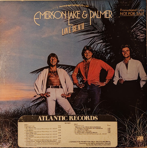 Emerson, Lake & Palmer - Love Beach (Vinyl, LP, Album) Very Good Plus (VG+) / Very Good Plus (VG+)