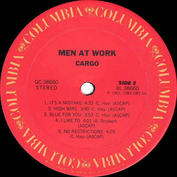 Men At Work - Cargo (Vinyl, LP, Album, Stereo) Good Plus (G+) / Good Plus (G+)
