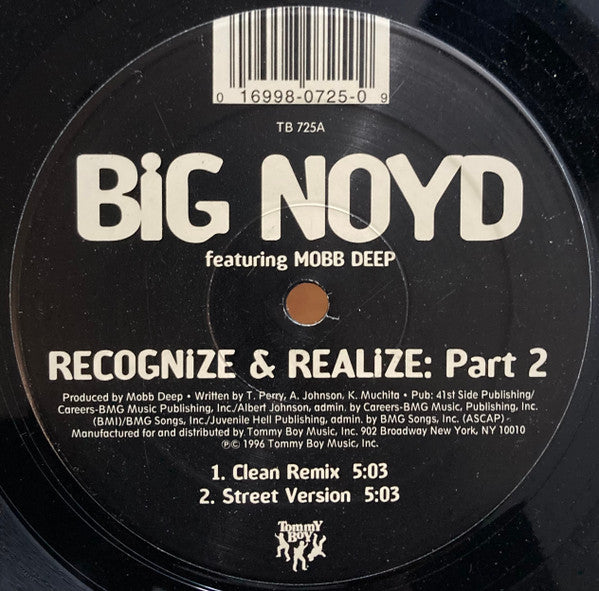 Big Noyd - Recognize & Realize: Part 2 (Vinyl, 12") Very Good Plus (VG+) / Very Good (VG)