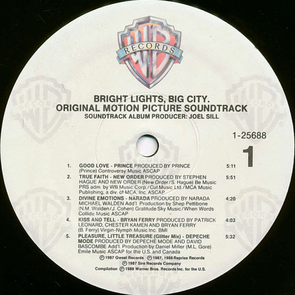 Various - Bright Lights, Big City (Original Motion Picture Soundtrack) (Vinyl, LP, Compilation) Very Good (VG) / Very Good (VG)