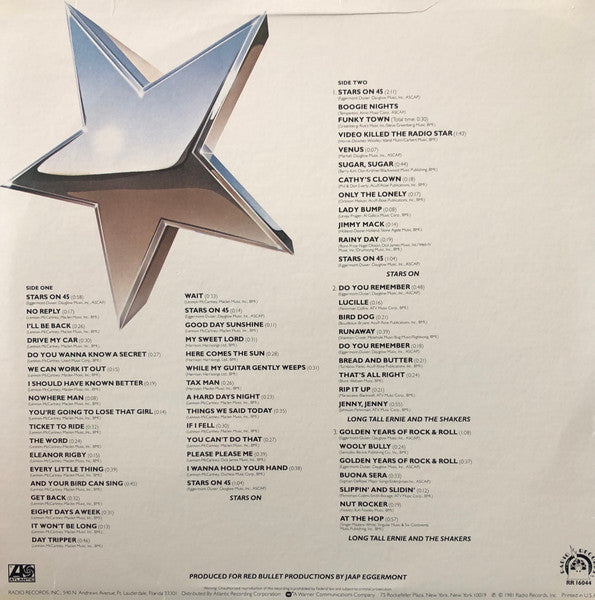 Stars On 45 - Stars On Long Play (Vinyl, LP) Good Plus (G+) / Very Good (VG)