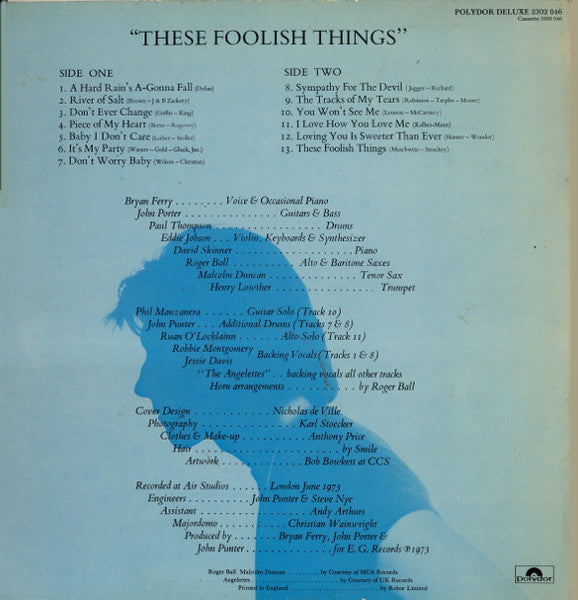 Bryan Ferry - These Foolish Things (Vinyl, LP, Album, Reissue) Very Good Plus (VG+) / Very Good Plus (VG+)