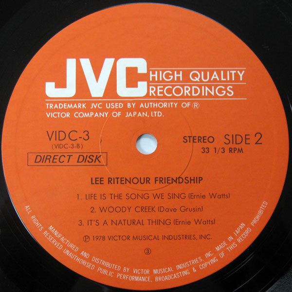 Lee Ritenour - Friendship (Vinyl, LP, Album, Stereo)