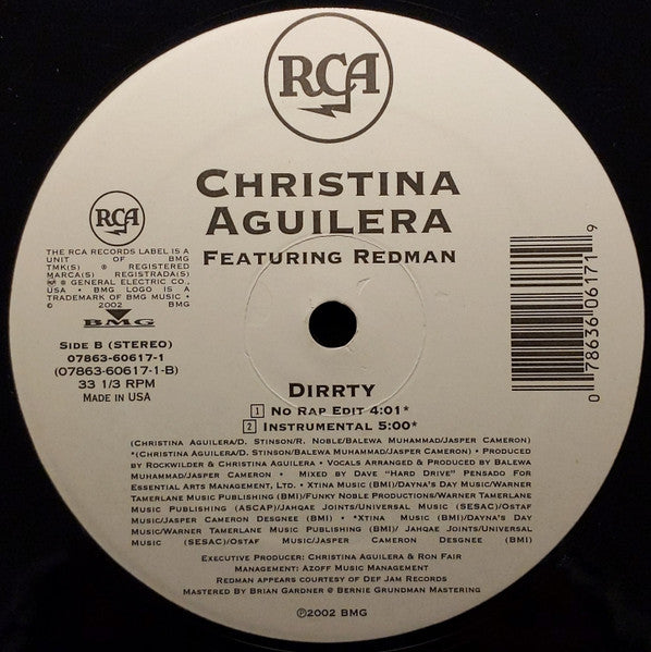 Christina Aguilera - Dirrty (Vinyl, 12", 33 ⅓ RPM, Stereo) Very Good (VG) / Very Good Plus (VG+)