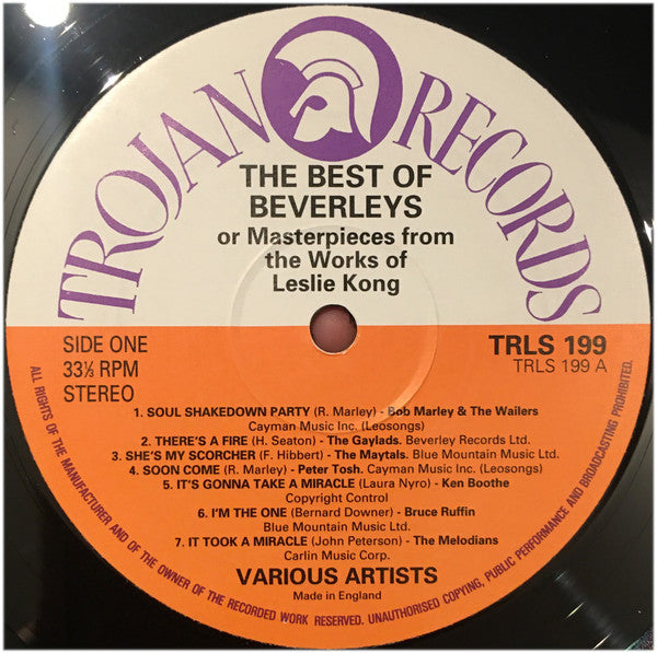 Various - The Best Of Beverley's Records (Or Masterpieces From The Works Of Leslie Kong) (Vinyl, LP, Compilation) Very Good (VG) / Very Good Plus (VG+)