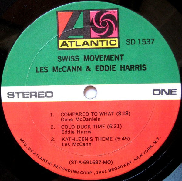Les McCann - Swiss Movement (Vinyl, LP, Album, Stereo) Good Plus (G+) / Very Good (VG)