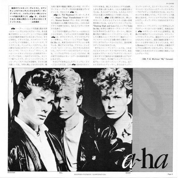a-ha - Hunting High And Low = ハンティング・ハイ・アンド・ロウ (Vinyl, LP, Album, S...