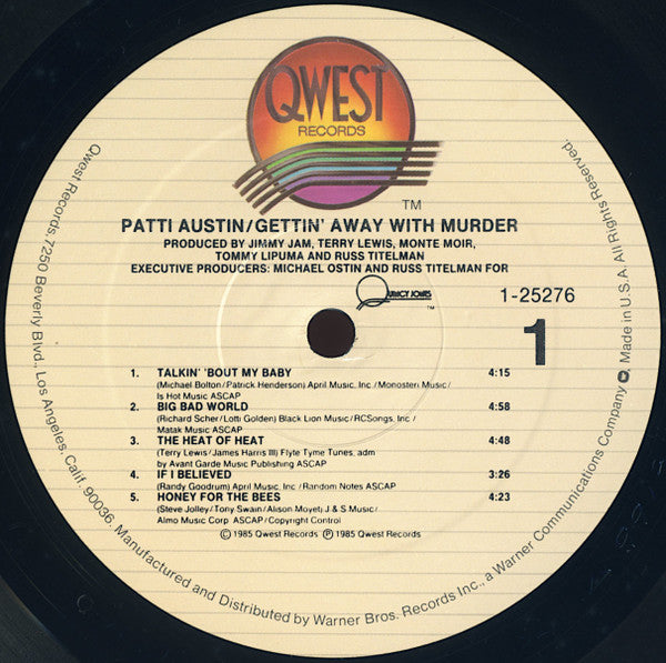 Patti Austin - Gettin' Away With Murder (Vinyl, LP, Album) Very Good Plus (VG+) / Very Good Plus (VG+)