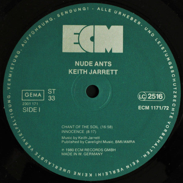 Keith Jarrett - Nude Ants (Live At The Village Vanguard) (2xVinyl, LP, Album) Very Good Plus (VG+) / Very Good Plus (VG+)