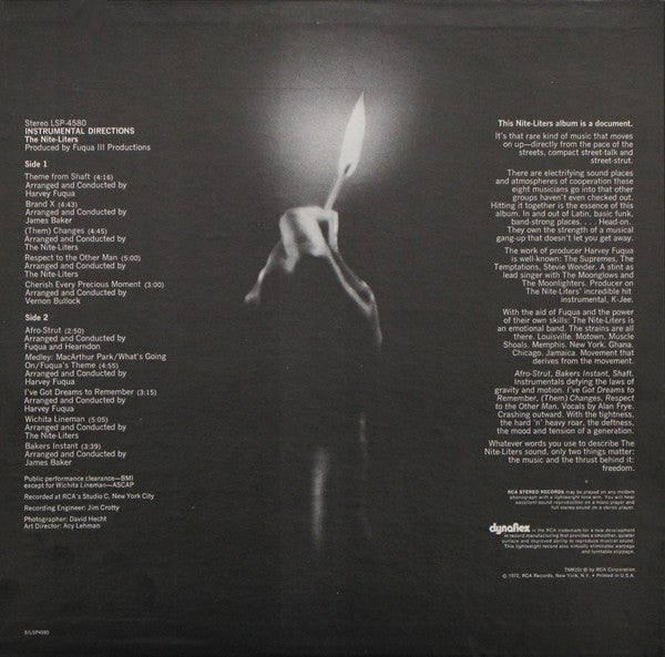 The Nite-Liters - Instrumental Directions (Vinyl, LP, Album, Stereo) Very Good (VG) / Fair (F)