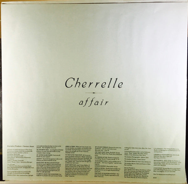 Cherrelle - Affair (Vinyl, LP, Album) Very Good Plus (VG+) / Very Good (VG)