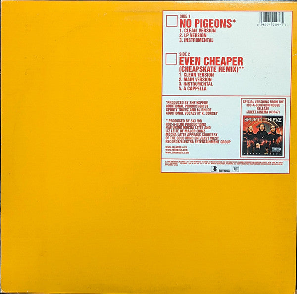 Sporty Thievz - No Pigeons (Vinyl, 12", 33 ⅓ RPM) Very Good (VG) / Very Good Plus (VG+)