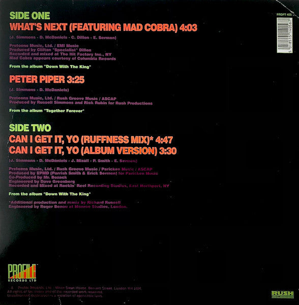 Run-DMC - Can I Get It, Yo (Vinyl, 12", 33 ⅓ RPM, Single, Stereo) Good Plus (G+) / Good Plus (G+)
