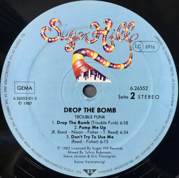 Trouble Funk - Drop The Bomb (Vinyl, LP, Album, Reissue, Stereo) Very Good Plus (VG+) / Very Good (VG)