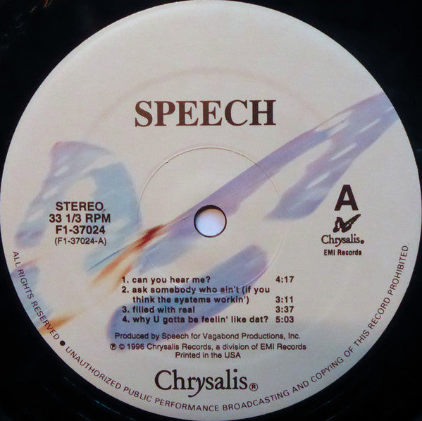 Speech - Speech (2xVinyl, LP, Album) Very Good (VG) / Very Good (VG)