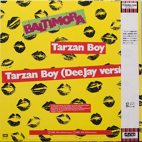 Baltimora - Tarzan Boy (Vinyl, 12", 45 RPM) Very Good Plus (VG+) / Very Good Plus (VG+)