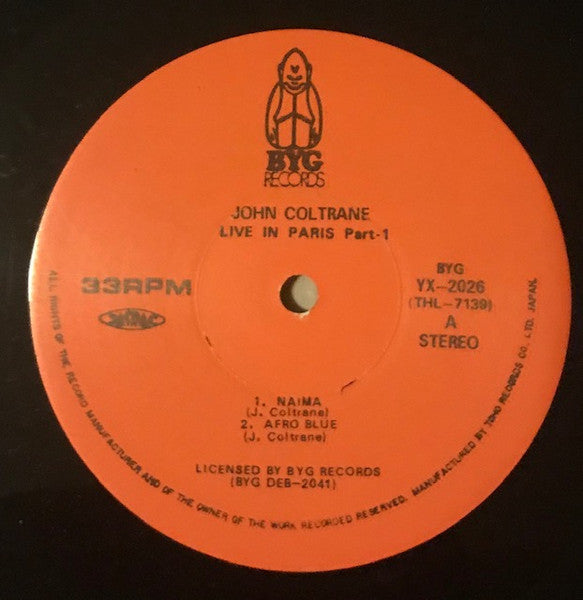John Coltrane - Live In Paris Part 1 (Vinyl, LP, Album) Very Good Plus (VG+) / Very Good Plus (VG+)