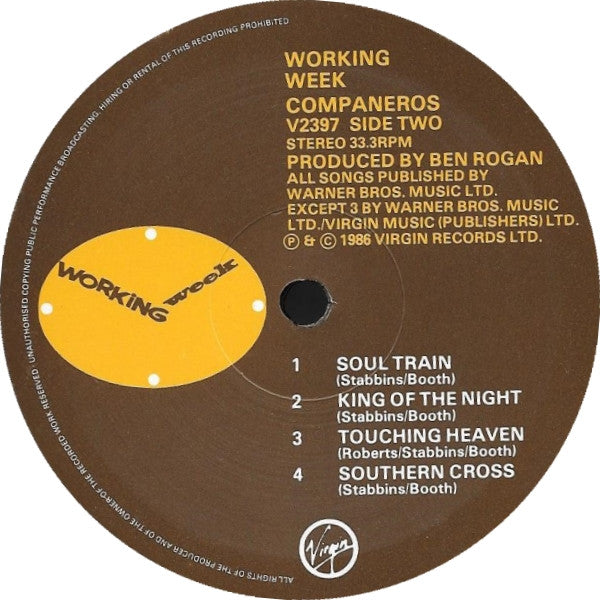 Working Week - Compañeros (Vinyl, LP, Album) Good Plus (G+) / Good Plus (G+)