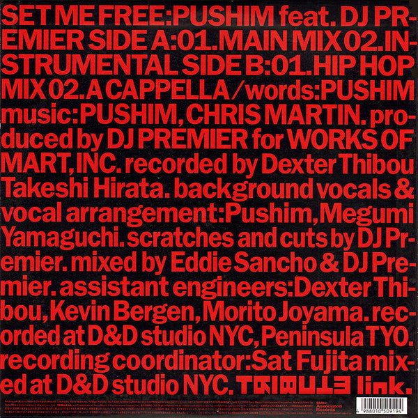 Pushim - Set Me Free (Vinyl, 12", 33 ⅓ RPM) Good Plus (G+) / Very Good Plus (VG+)