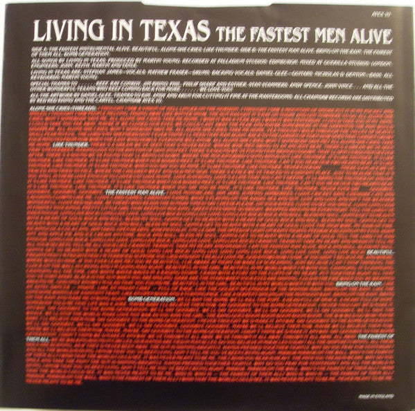 Living In Texas - The Fastest Men Alive (Vinyl, LP, Album) Very Good (VG) / Very Good (VG)
