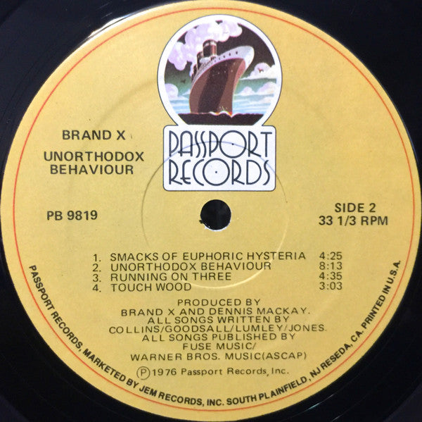 Brand X (3) - Unorthodox Behaviour (Vinyl, LP, Album, Reissue, Repress) Very Good (VG) / Good Plus (G+)