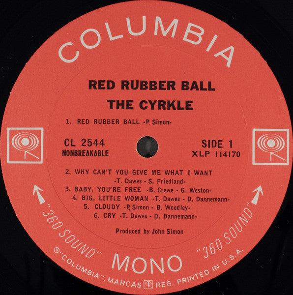 The Cyrkle - Red Rubber Ball (Vinyl, LP, Album, Mono) Good Plus (G+) / Very Good (VG)