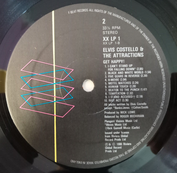 Elvis Costello & The Attractions - Get Happy!! (Vinyl, LP, Album, Stereo) Very Good Plus (VG+) / Near Mint (NM or M-)