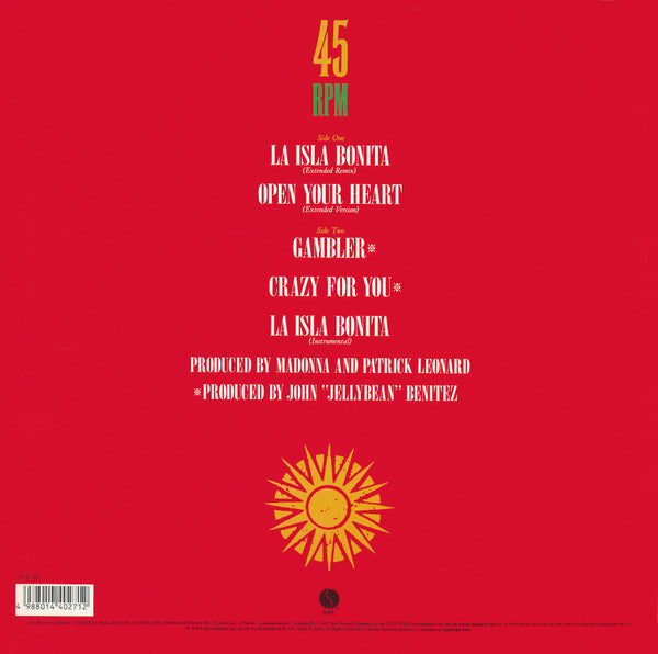 Madonna - La Isla Bonita - Super Mix (Vinyl, 12", 45 RPM, EP, Stereo)